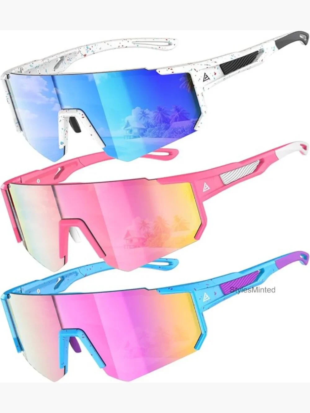 Youth Baseball Softball Sunglasses 3 Pack UV Protection Kids Sports